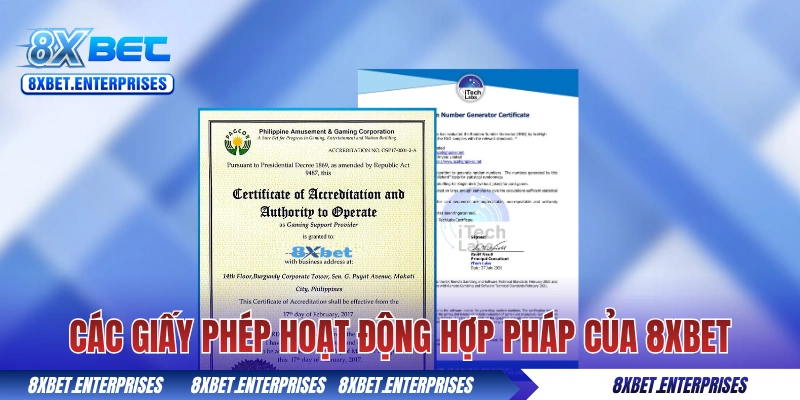 Khám phá các giấy phép hoạt động hợp pháp của 8XBET
