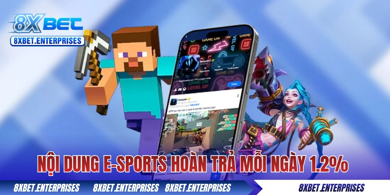Nội dung e-Sports hoàn trả mỗi ngày 1.2% của 8xbet