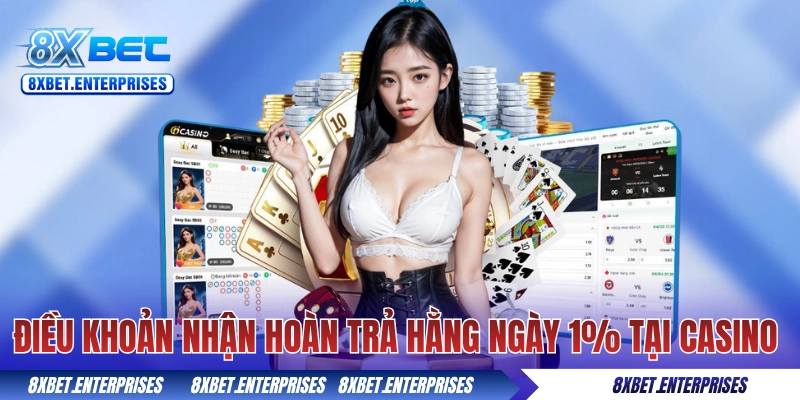 Điều khoản nhận hoàn trả hằng ngày 1% tại casino tại 8xbet